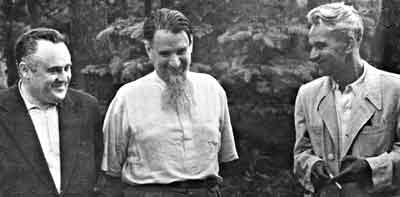 foto of S.P. Korolev, I.V.Kurchatov and M.V.Keldysh